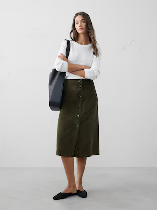 Corduroy Midi Skirt | Banana Republic Factory