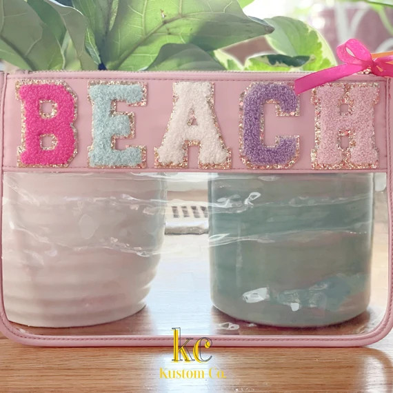 Clear Multipurpose Bag with Glitter Varsity Letters *Stadium Approved* | Etsy (US)