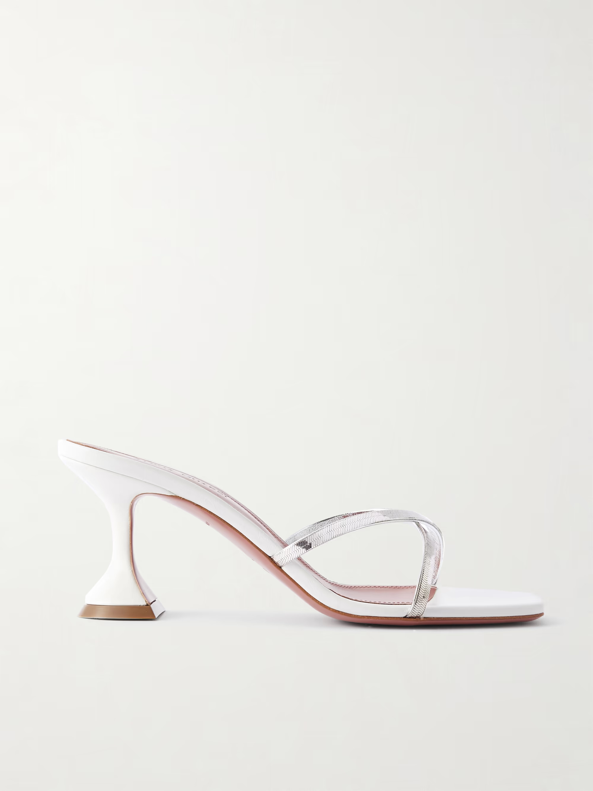 AMINA MUADDIHenson embellished mirrored-leather mules | NET-A-PORTER (US)