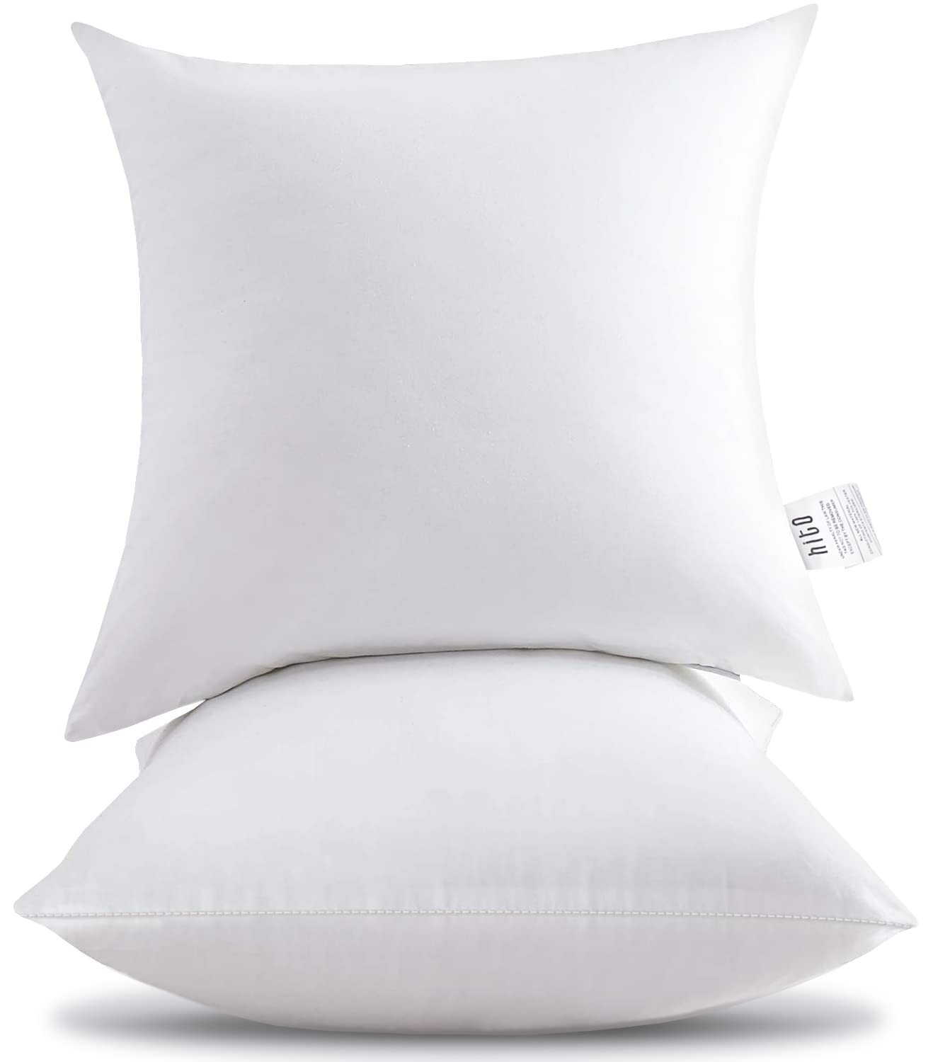 HITO 16x16 Pillow Inserts (Set of 2)- 100% Cotton Covering Down Alternative Throw Pillows White f... | Amazon (US)