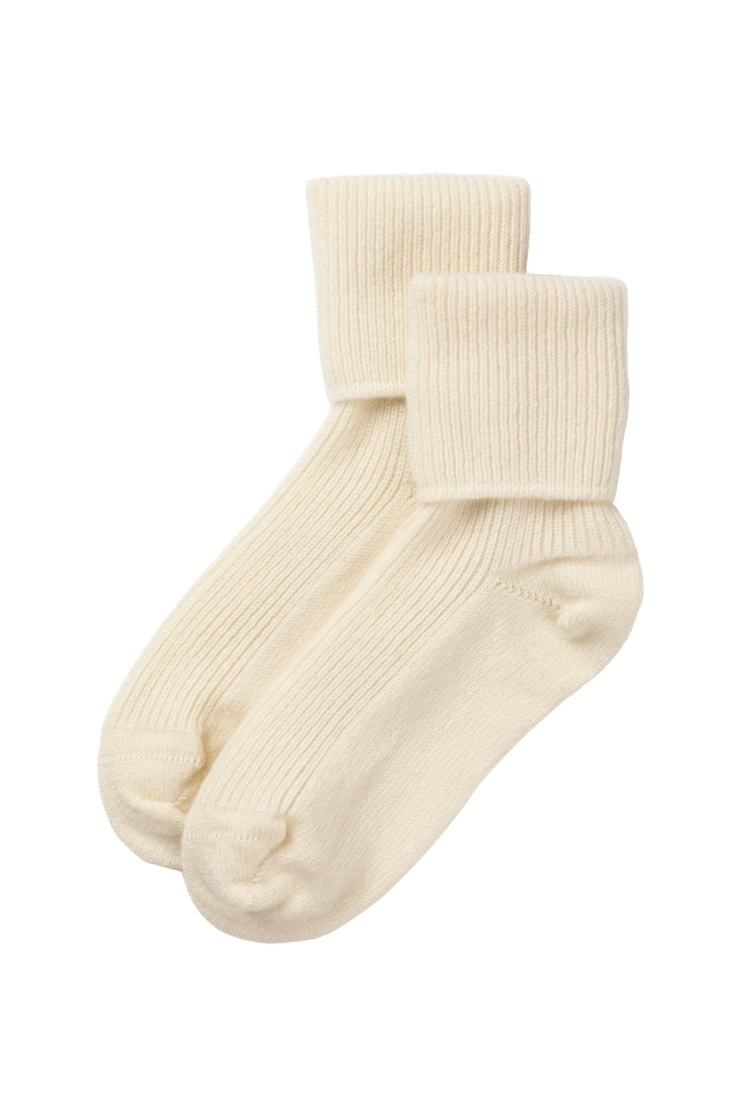Women's White Cashmere Bed Socks | Johnstons of Elgin