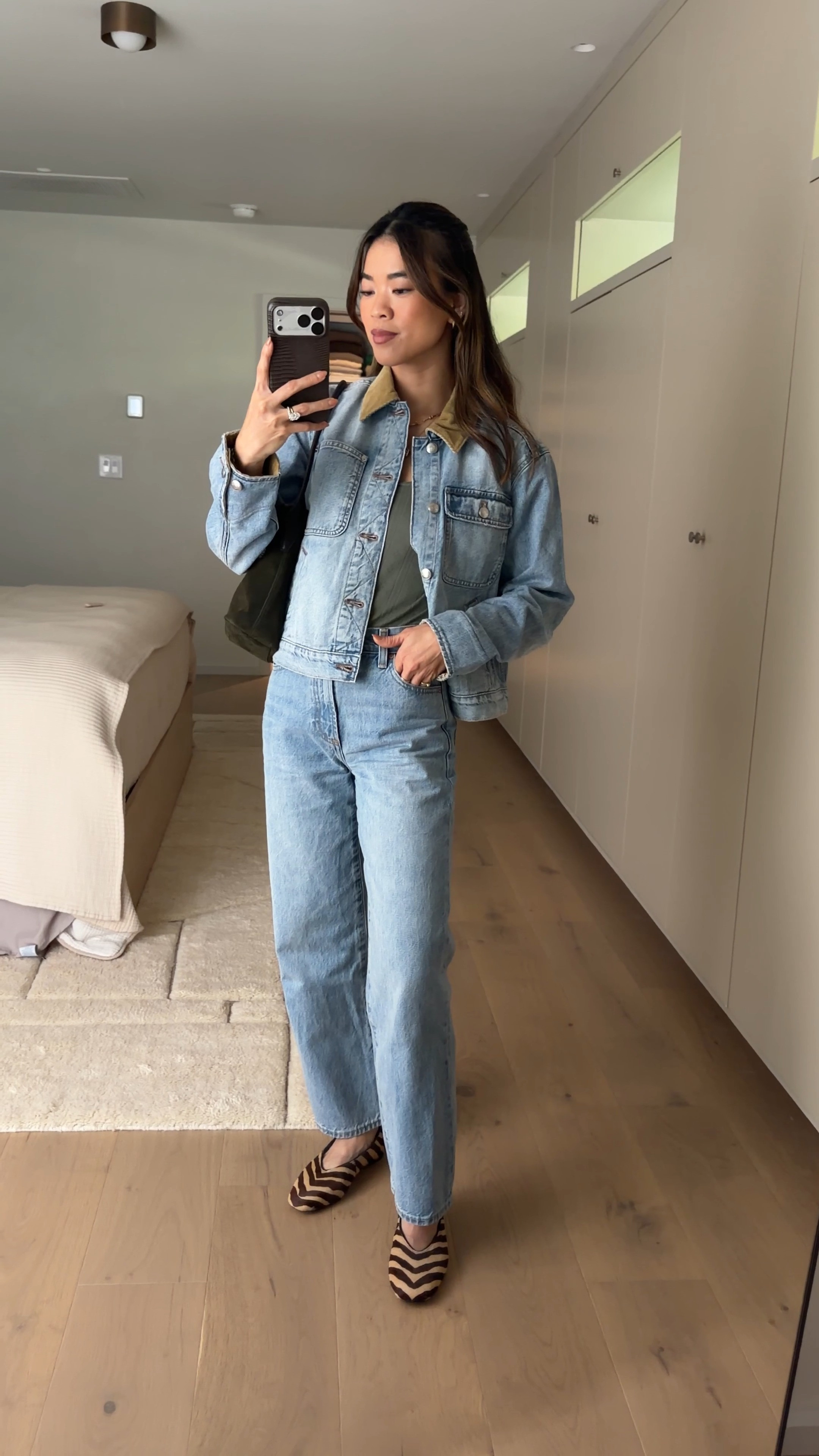 Fall outfit inspo. I love these @Madewell flats!

Sizing info:
-Madewell Denim Rancher Jacket (Size XS in greenwich washRigid)
-Abercrombie Bra-Free 3/4 Sleeve Pointelle Cardigan Tank Set (Size XS in Olive Grey)
-Aritzia Denim Forum The Farrah Hi-Rise Wide Ankle Jean (Size 23 in 7 Yrs Bleu Taboo)

Petite style, petite fashion, mom outfit, mom style, petite pants, petite outfit ideas, petite outfits, best pants for petite, petite denim, vacation outfits, fall outfits, fall style, fall trends, fall looks fall outfit ideas, fall outfits, fall outfit of the day, fall lookbook, madewell outfit, Madewell for petite, fall flats, denim jacket

#LTKootd #LTKSeasonal #LTKPetite