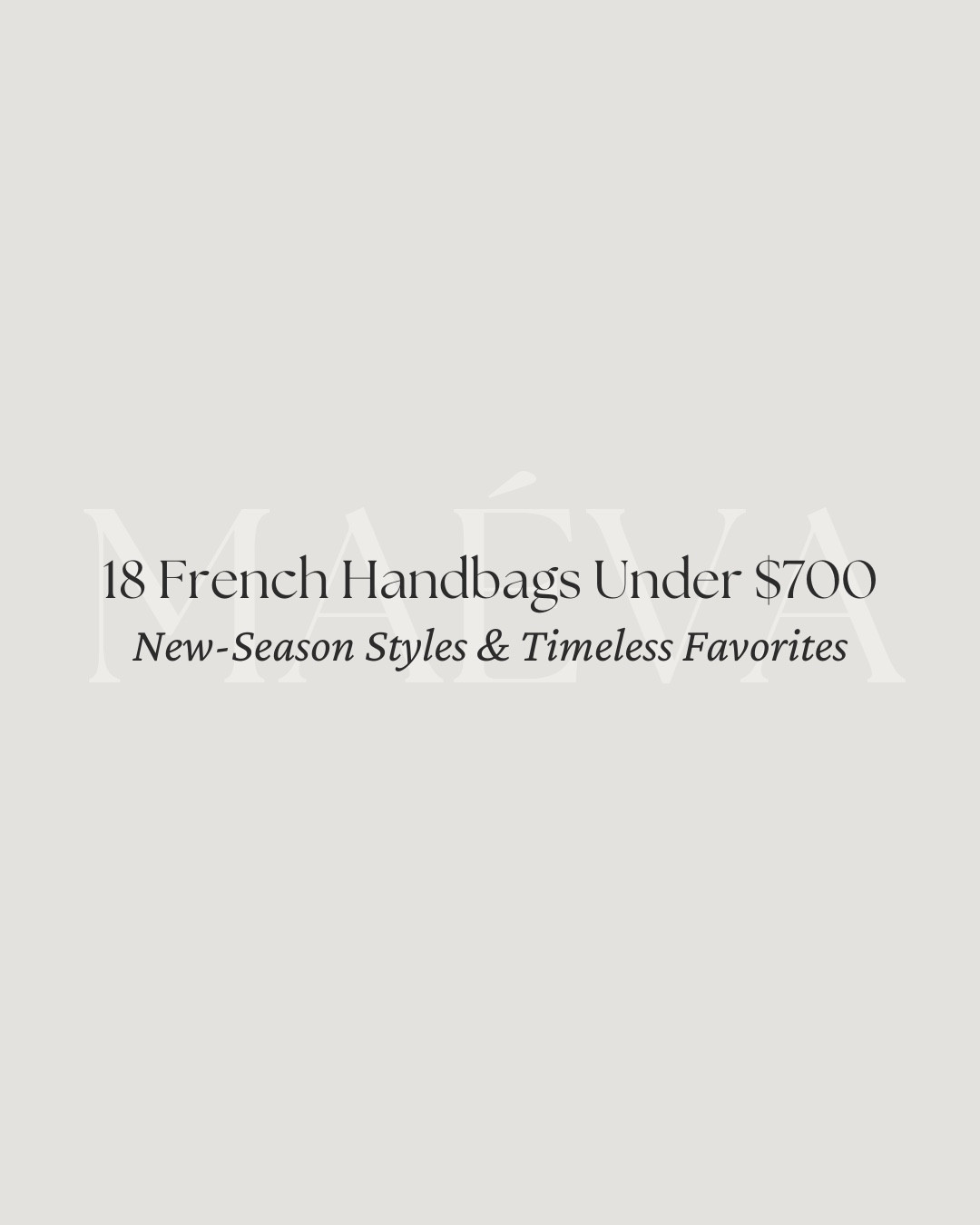 18 French Handbags Under $700 👜 New-Season Styles & Timeless Favorites 

✨only able to link limited brands here, head to maevawithamour.com or ShopMy @ maevawithamour ✨

A curated edit of French handbags I’m loving this season, featuring a mix of timeless classics, new models, and recent discoveries that feel especially right for spring and summer 🤍

📍 Discover the full article on maevawithamour.com, where you can explore all 18 brands in detail and shop the edit 

✨ You can also find the complete list, plus more options, on ShopMy @ maevawithamour under ‘French & EU Bags’ - link in bio

👉 Save this post for your next shopping moment, and follow for more intentional style edits, brand discoveries, and French-inspired wardrobe finds! 

With Amour, M.

#handbag #purse #frenchstyle #parisianstyle #frenchbrand @ATELIERS AUGUSTE @apc-us 