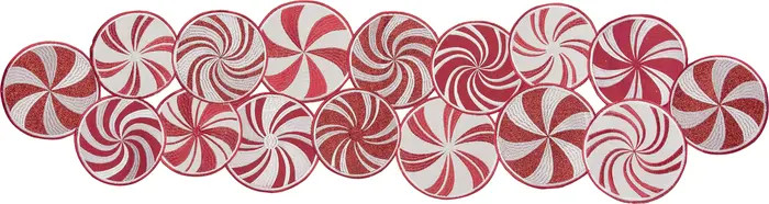 C&F Home Peppermint Shaped Applique Cut Out Christmas Table Runner 13" x 51" | Nordstrom | Nordstrom