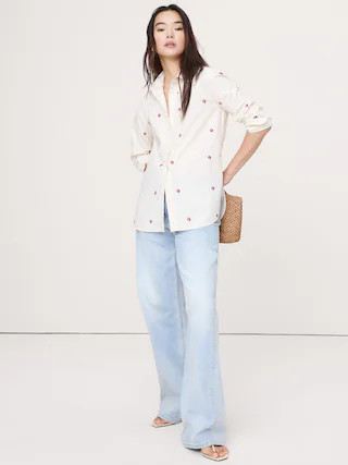 The Oversized Embroidered Shirt | Banana Republic (US)
