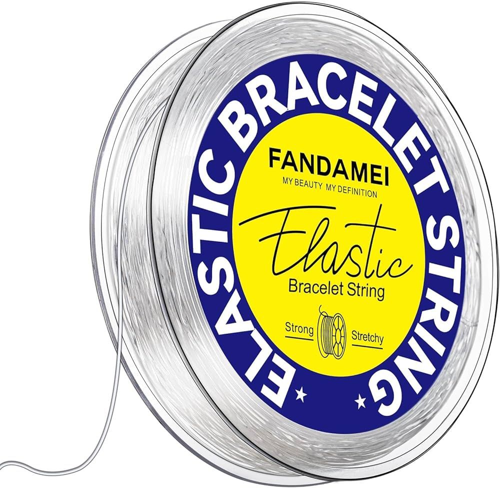 FANDAMEI 0.8mm Elastic Strings for Bracelets, Crystal Stretch Bead Cord for Jewelry Making, Clear... | Amazon (US)