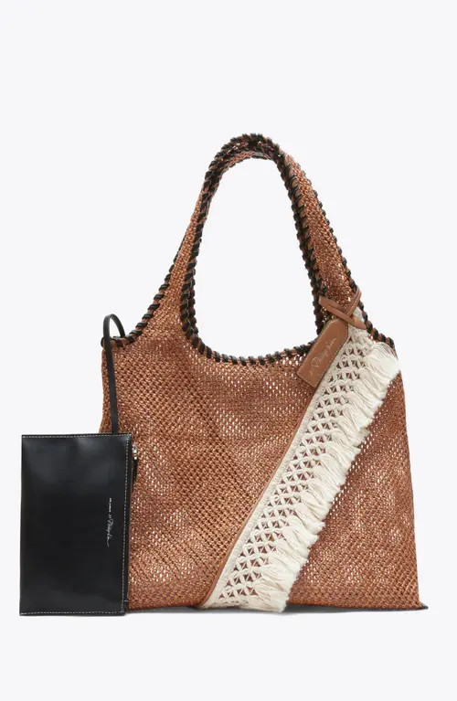 3.1 Phillip Lim Raffia Fringe Market Tote Bag in Brown at Nordstrom | Nordstrom