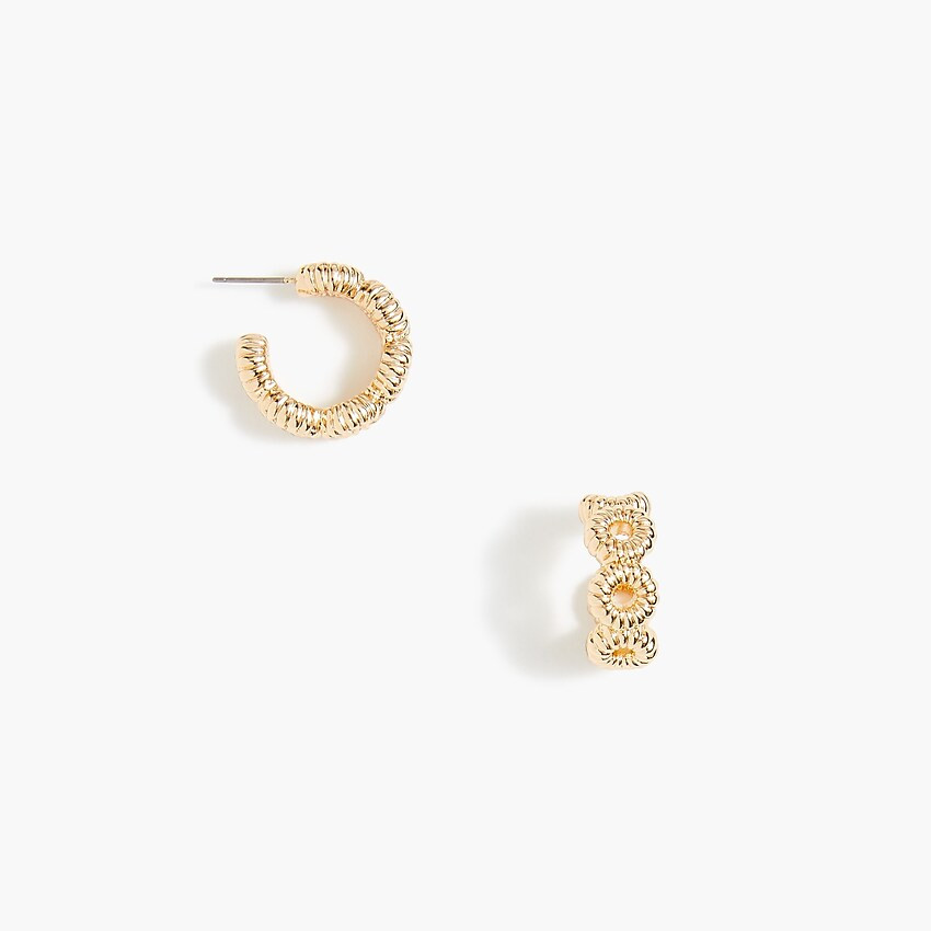 Gold woven hoop earrings | J.Crew Factory