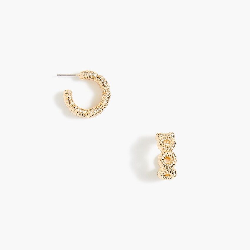 Gold woven hoop earrings | J.Crew Factory