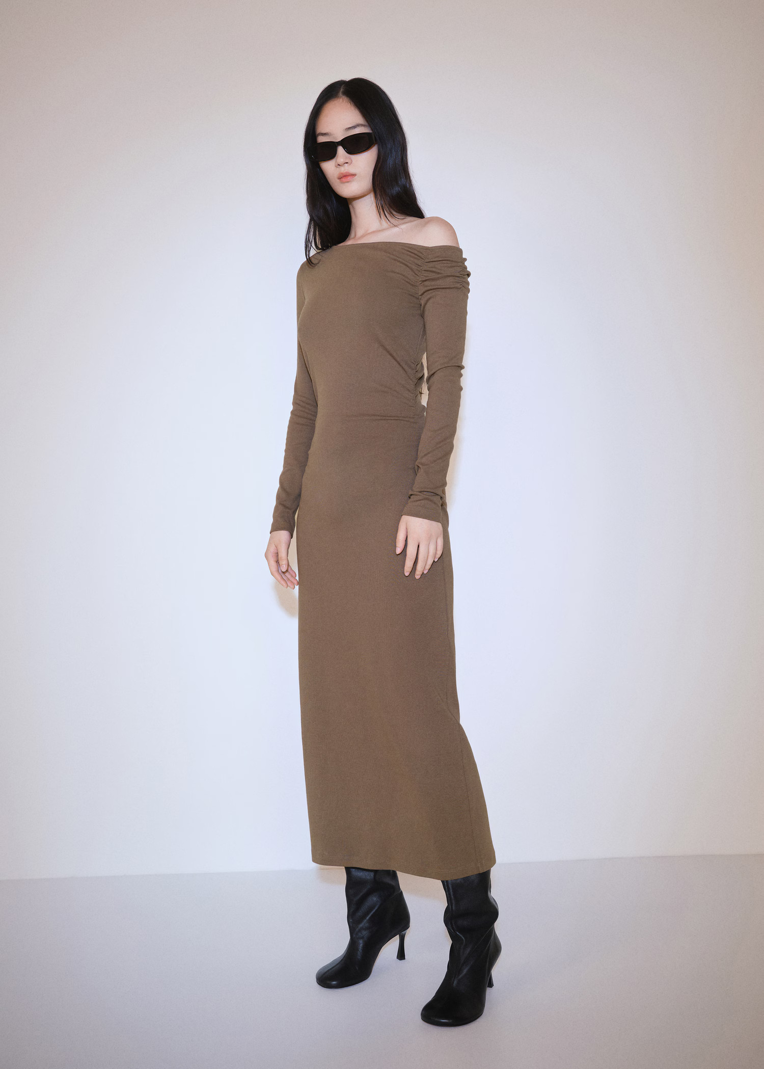Asymmetrical dress with slit - Women | MANGO USA | Mango (US/MX/AU)