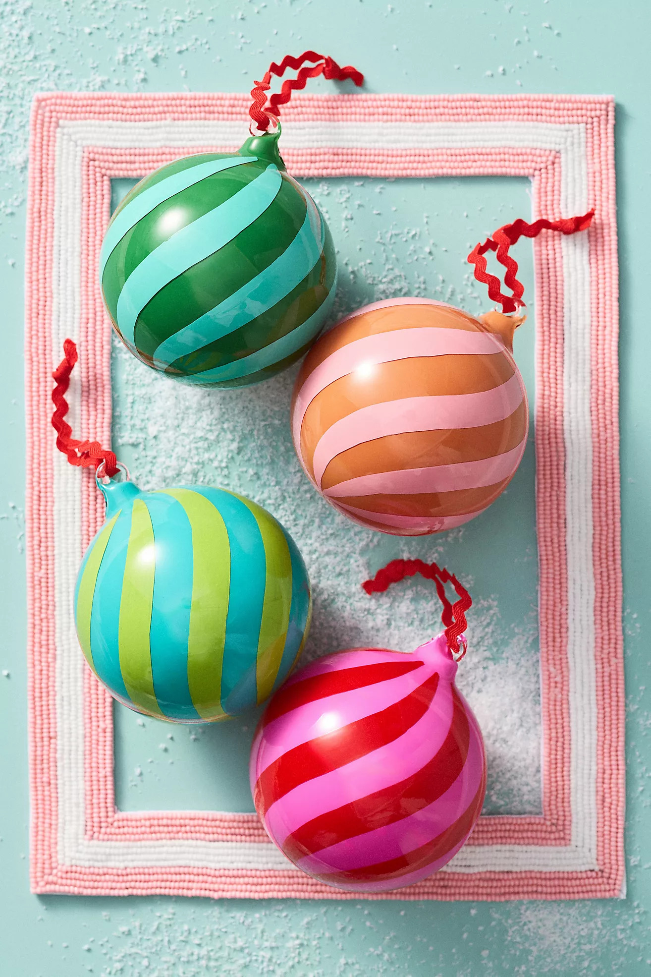 Striped Swirl Ornaments, Set of 4 | Anthropologie (US)