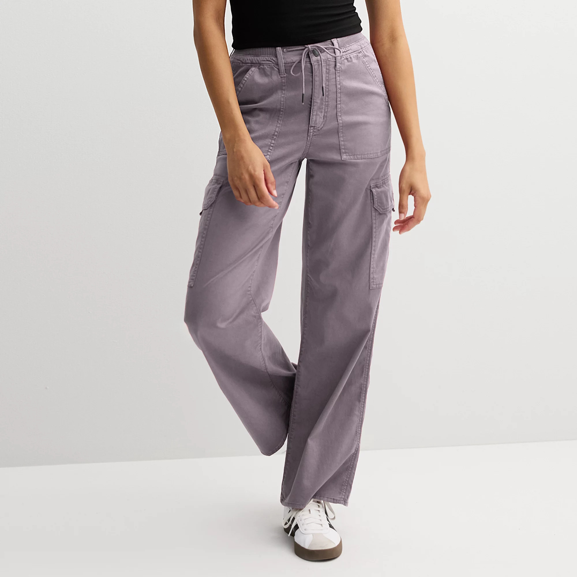 Juniors' SO® Drawstring High-Rise Wide Leg Cargo Pants | Kohl's