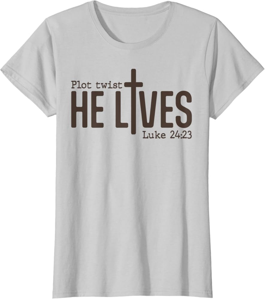 Plot Twist He Lives Luke Funny Bible Christian T-Shirt | Amazon (US)
