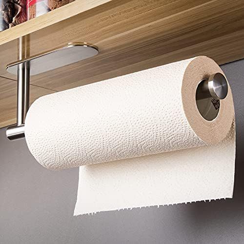 Taozun Self Adhesive Paper Towel Holder - Under Cabinet Paper Towel Rack for Kitchen, SUS304 Brus... | Amazon (US)