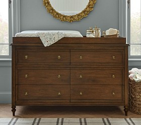 Chris Loves Julia Turned Wood 6-Drawer Dresser & Topper Set (56w x 19d") | Pottery Barn Kids