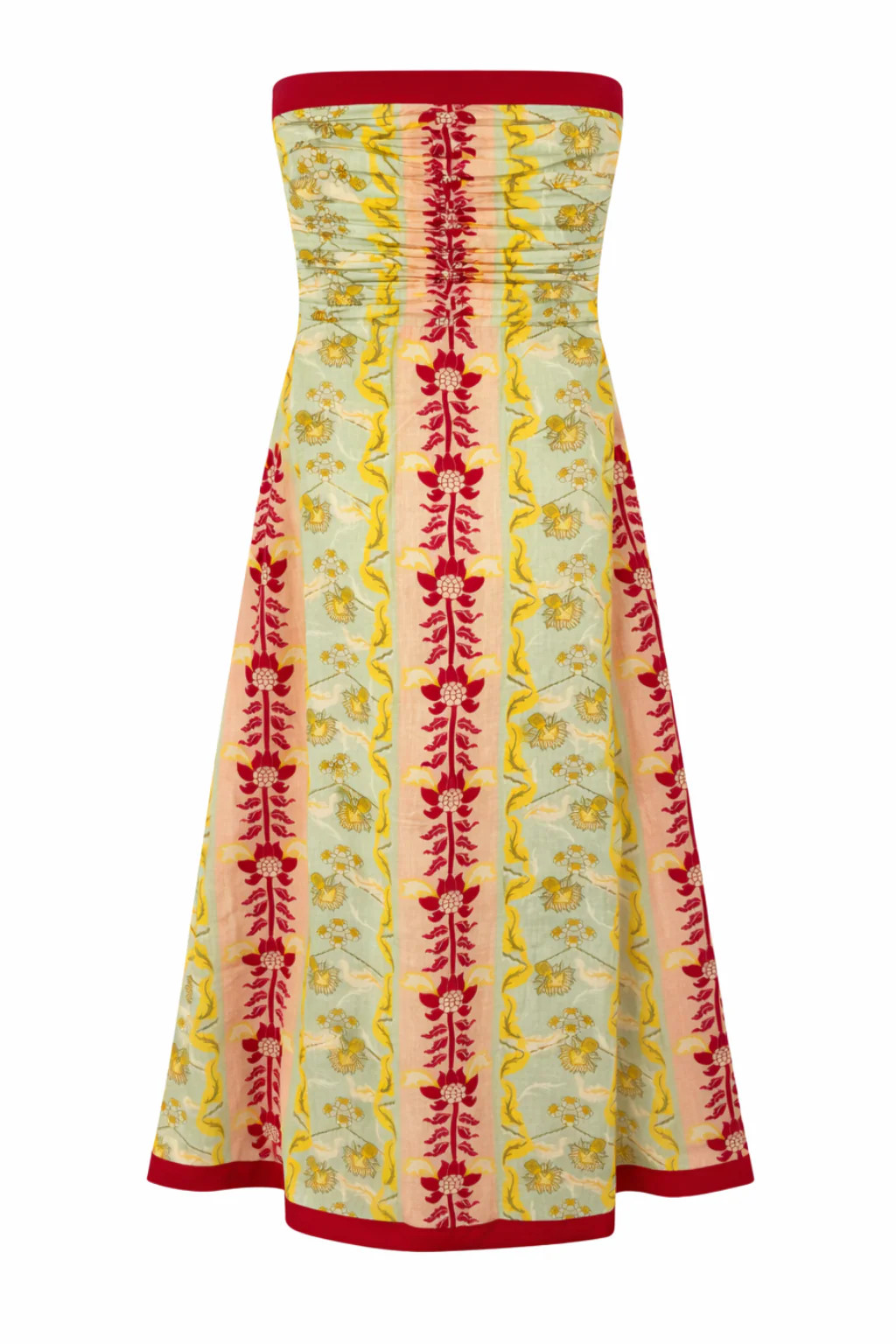 Tess Cabo Smocked Strapless Midi Dress | Anna Cate Collection