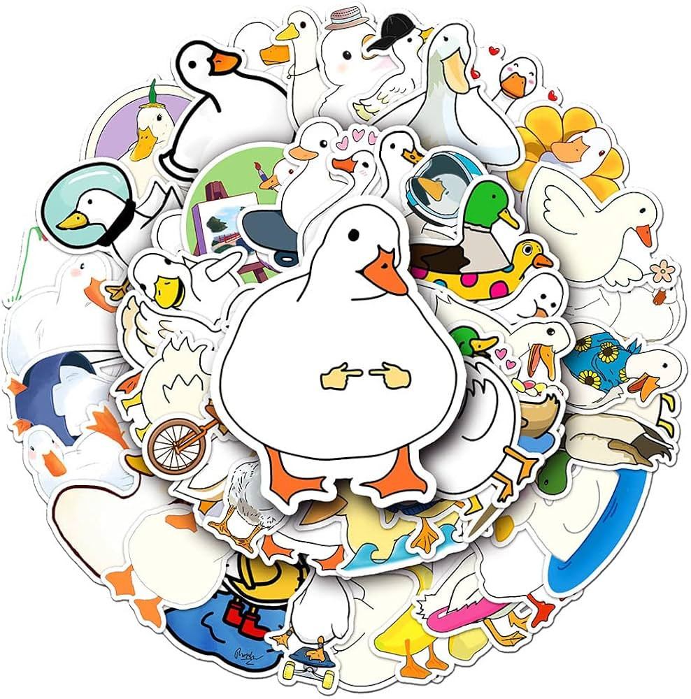 Cartoon Duck Stickers for Teens Girls Boys Kids,Lovely Waterproof Vinyl Stickers for Laptop Table... | Amazon (US)