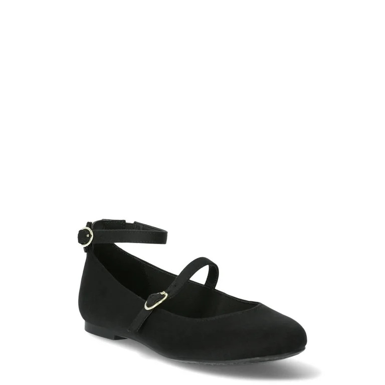 No Boundaries Women's Ankle-strap Mary Jane Flat | Walmart (US)