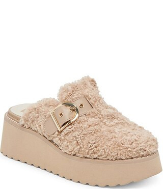 Dolce Vita Lelani Plush Cozy Buckle Detail Platform Mules | Dillard's | Dillard's