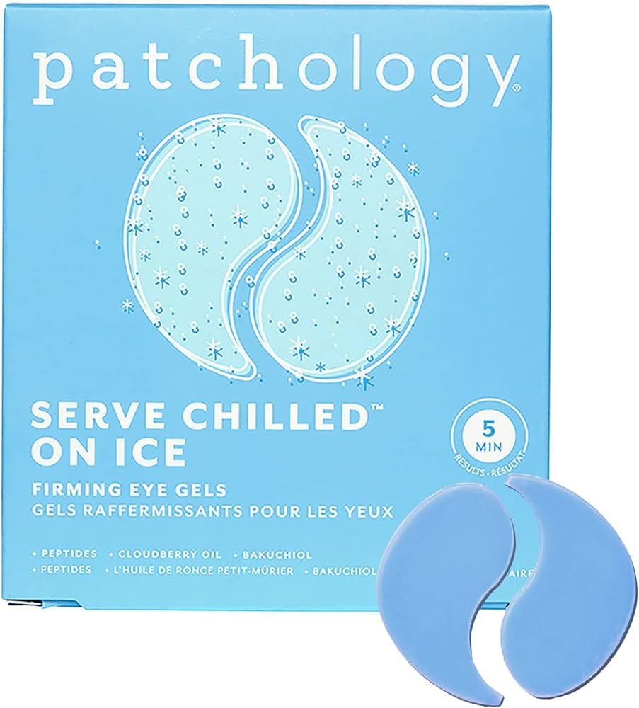 Iced Cooling Under Eye Mask Patches with Peptides, Cloudberry Oil and Bakuchiol. Cool eye gels to... | Amazon (US)