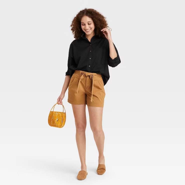 Women's Long Sleeve Oversized Button-Down Boyfriend Shirt - A New Day™ | Target