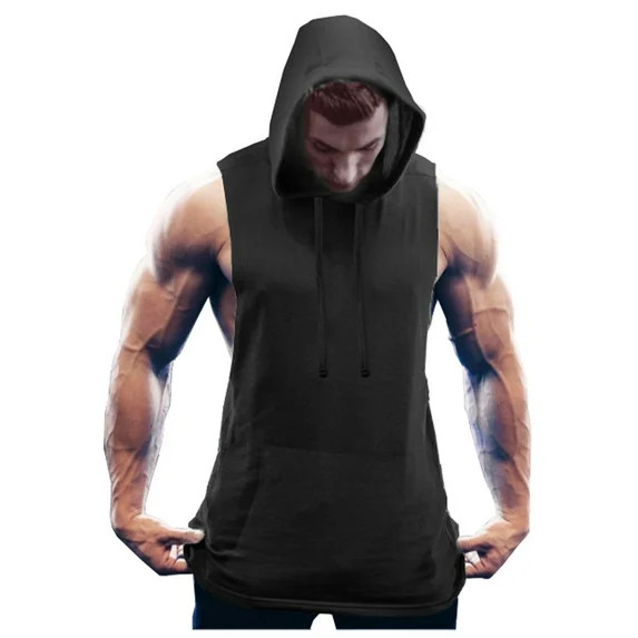 COOFANDY Men's Workout Hooded Tank Tops Bodybuilding Muscle Cut Off T Shirt Sleeveless Gym Hoodie... | Walmart (US)
