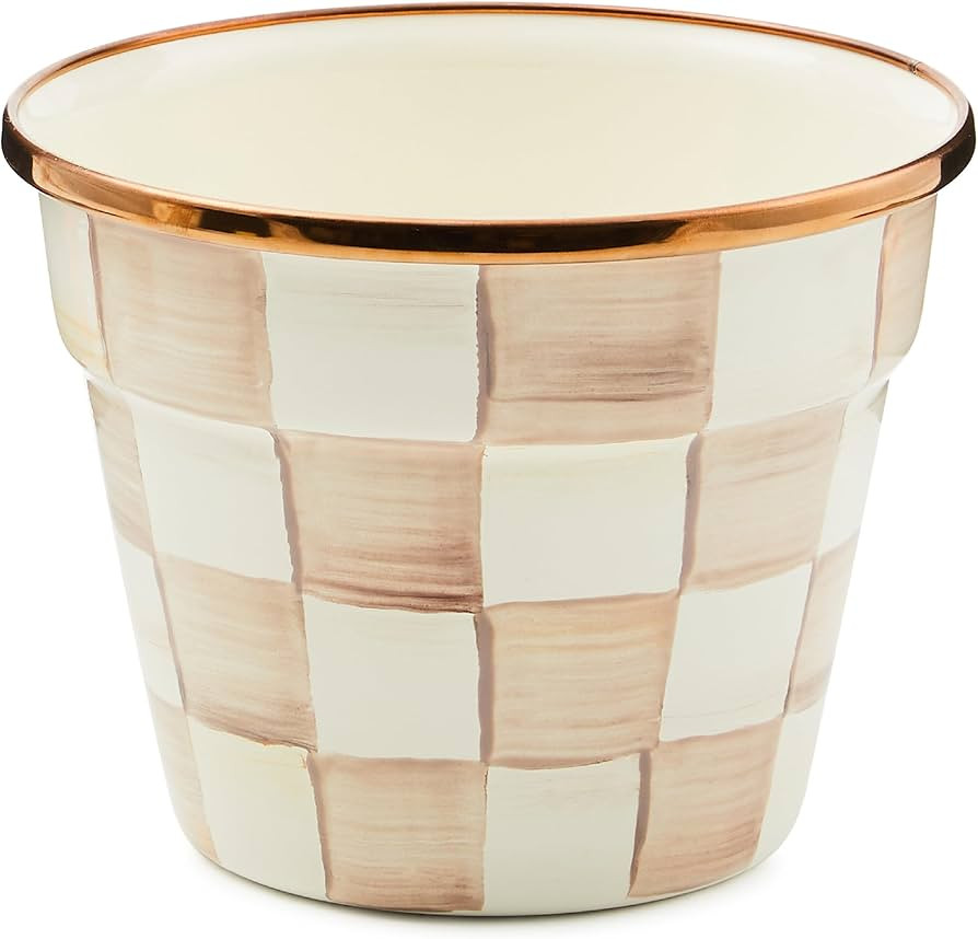MACKENZIE-CHILDS Enamel Garden Pot, Decorative Pot for Plants, Outdoor Flowerpot Decor, Small, Br... | Amazon (US)