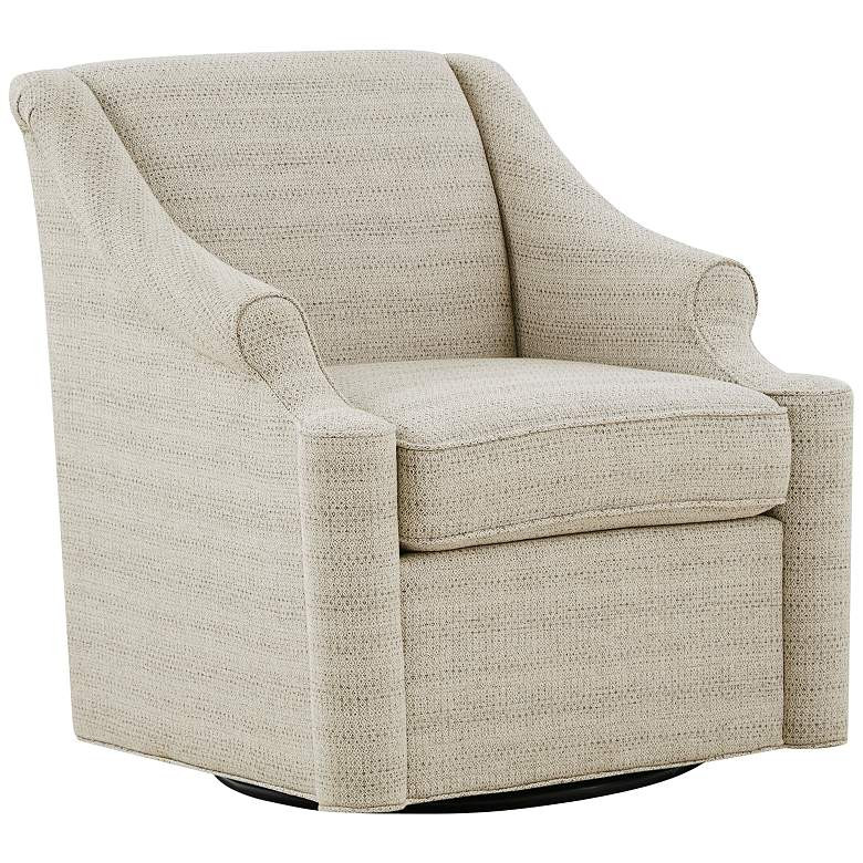 Benton Tan Fabric Swivel Glider Chair | Lamps Plus