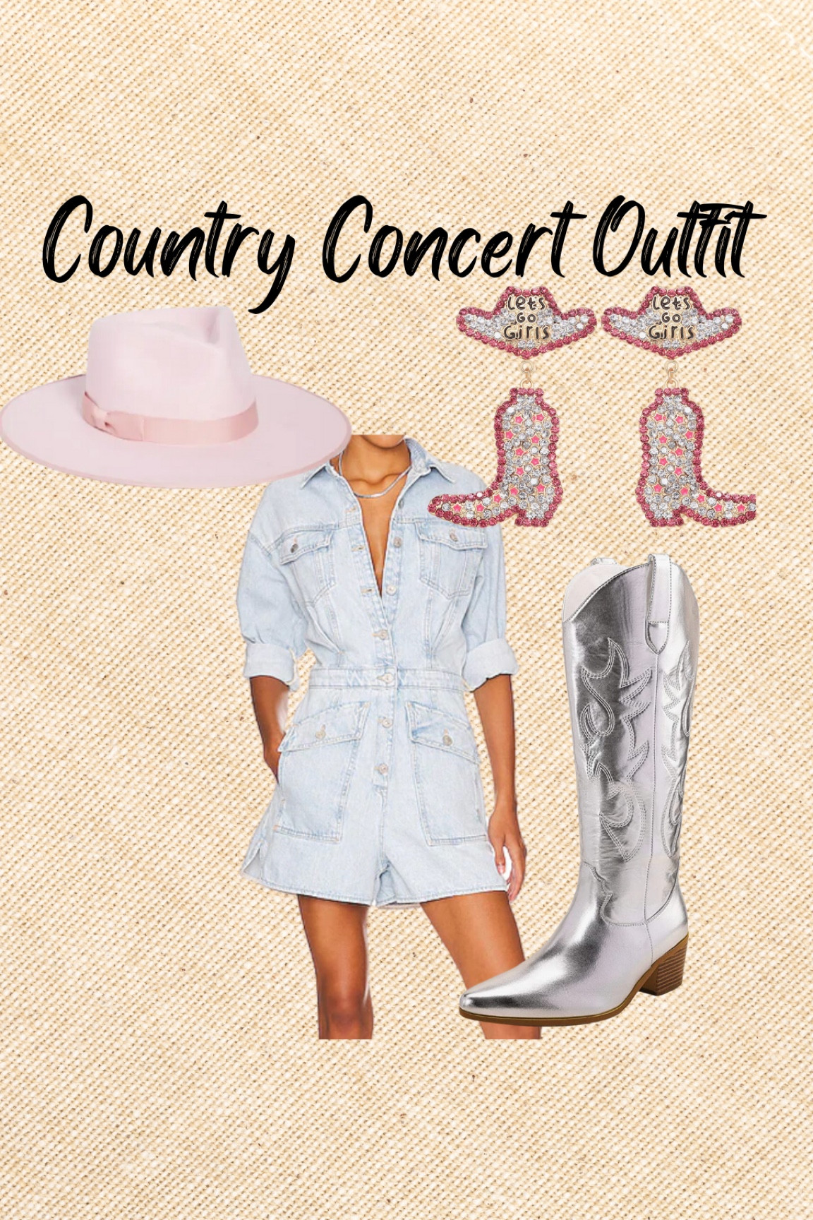 Country concert. Concert outfit. Denim dress. Cowgirl boots. Metallic boots. Silver metallic boots. Silver boots. Beaded earrings. Cowgirl boot earrings. Cowgirl hat. 

#LTKshoecrush #LTKunder100 #LTKFind