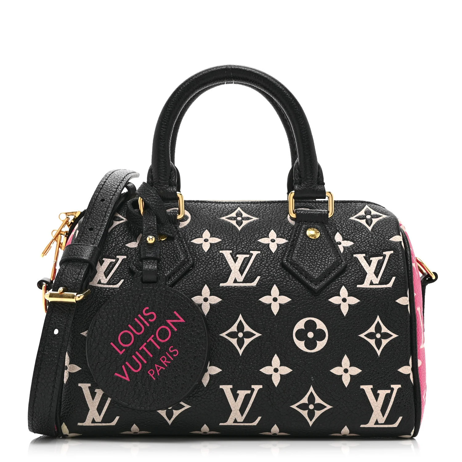 Louis Vuitton Empreinte Monogram Spring in the City Speedy Bandouliere 20 Black White Pink | FASHIONPHILE (US)