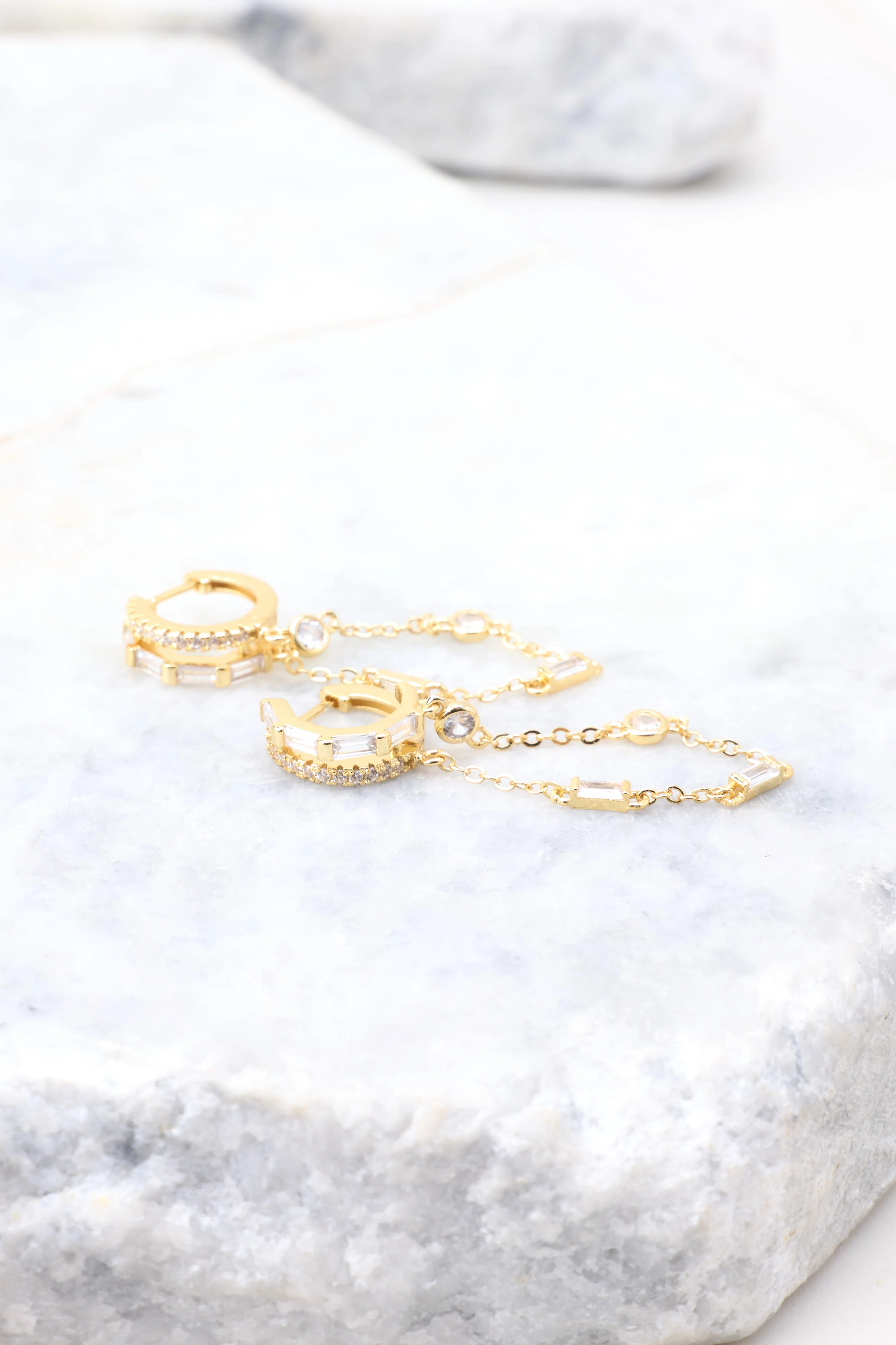 Hudson White Earrings | Red Dress 