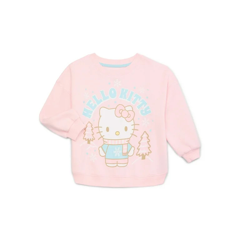 Hello Kitty Toddler Girls Holiday Crewneck Sweatshirt, Sizes 12M-5T | Walmart (US)
