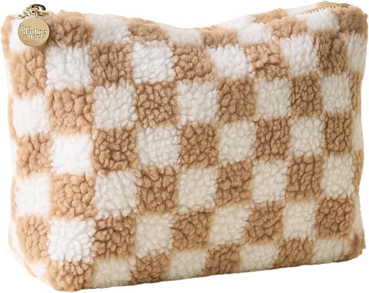 The Darling Effect Teddy Makeup Pouch – Plush Sherpa Zippered Makeup Bag & Mini Travel Bag – ... | Amazon (US)