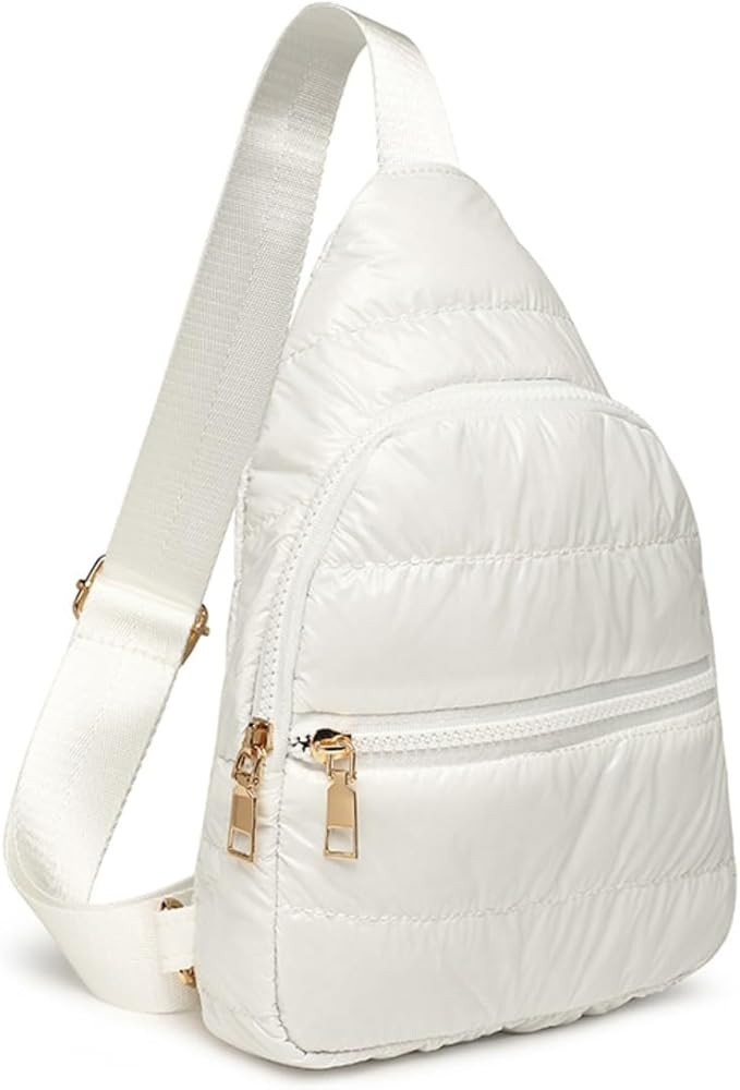 Small Puffy Sling Bag for Women Unisex Quilted Sling Bag for Men Puffer Chest Bag Small Bum Bag (... | Amazon (US)