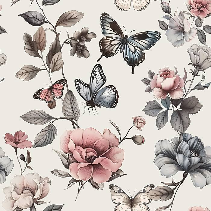 Floral Wallpaper Peel and Stick Wallpaper 17.3"x78.8" Boho Contact Paper for Cabinets and Drawers... | Amazon (US)