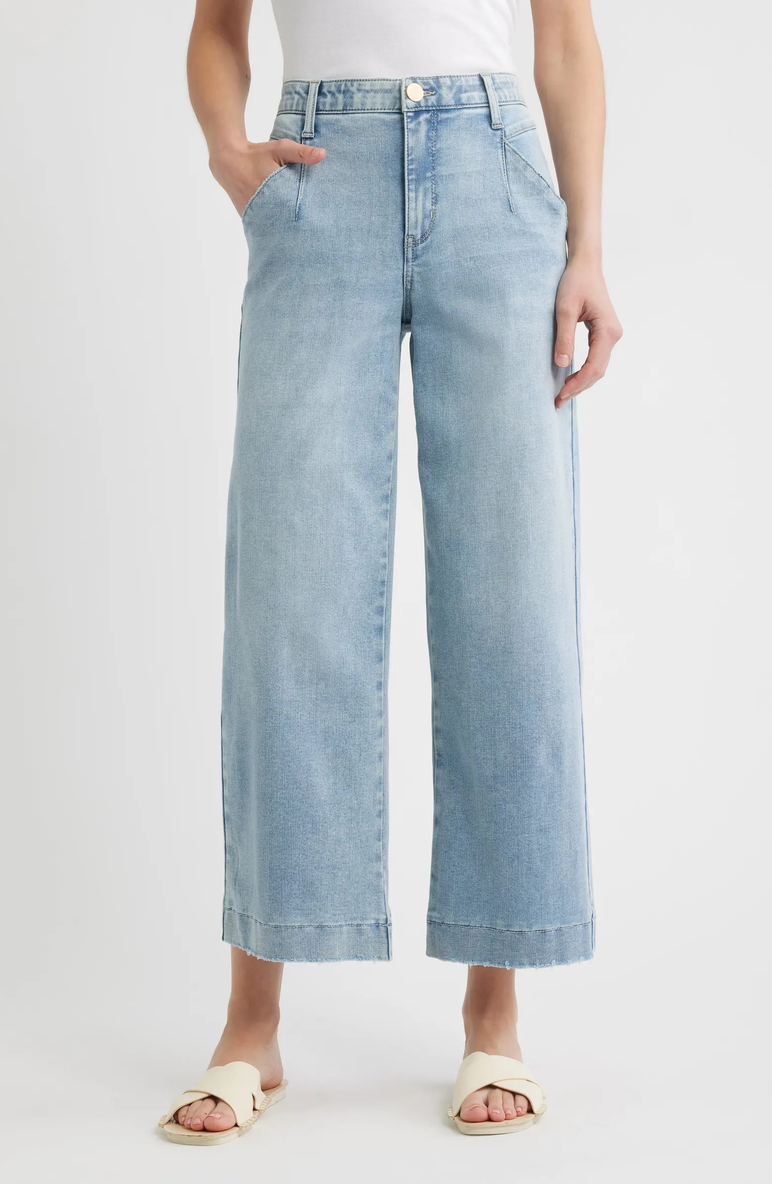 Wyatt High Waist Ankle Wide Leg Jeans | Nordstrom