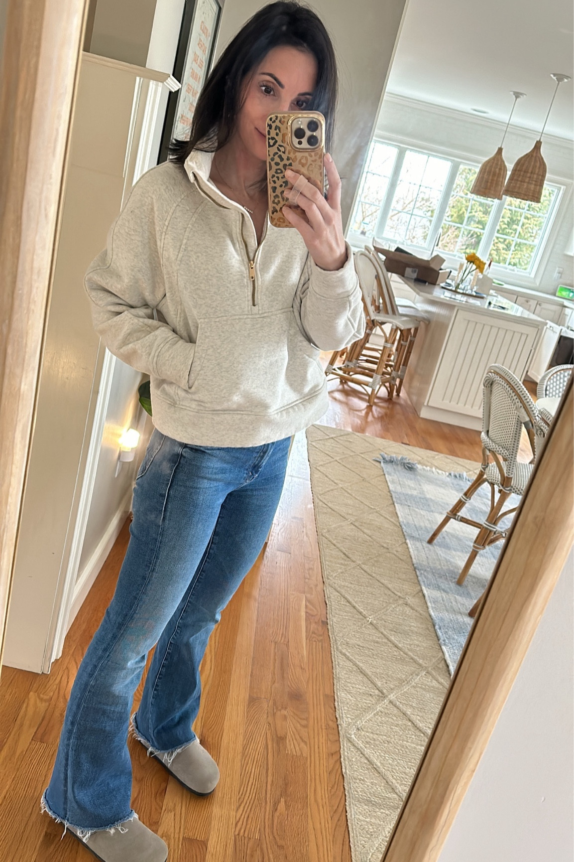 Small in pullover
Jeans- 25 true to size 
Clogs/ 39 (8)


#LTKfindsunder100 #LTKfindsunder50 #LTKstyletip