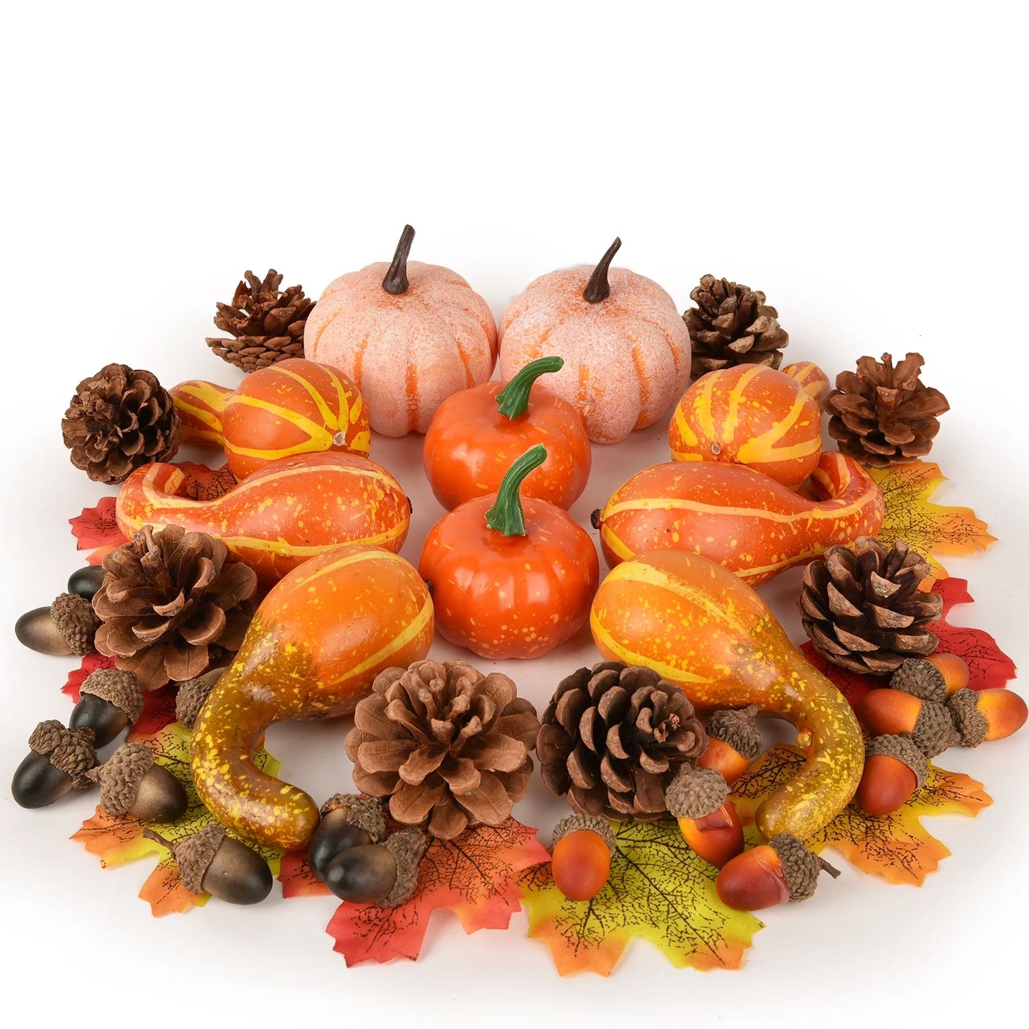 Coolmade 166 Pcs Assorted Artificial Pumpkins Fall Thanksgiving Decoration Set, Halloween Decor M... | Walmart (US)