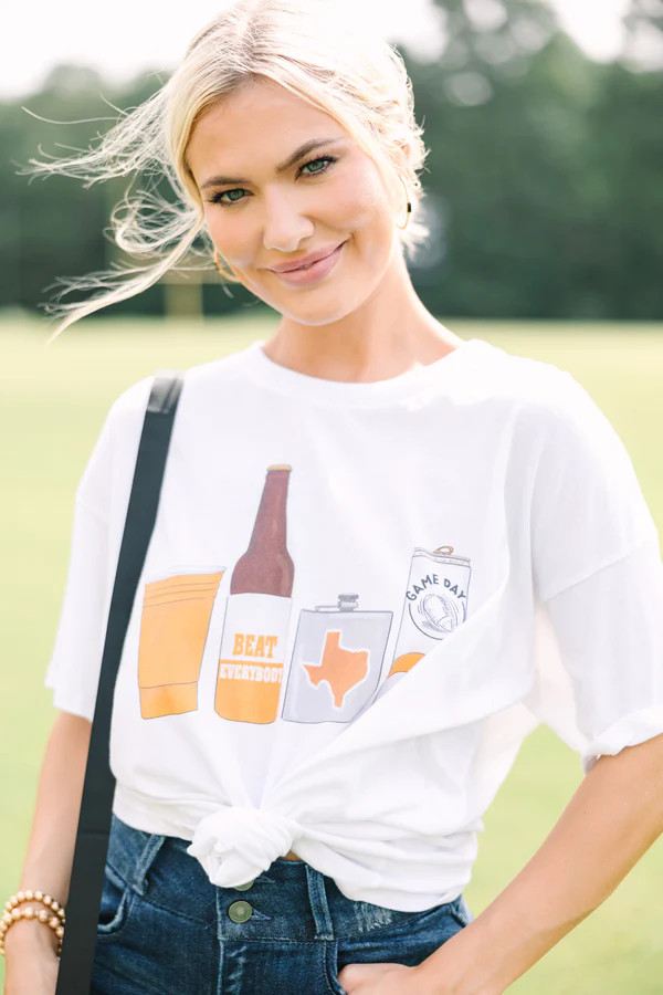 Drink Local Burnt Orange And White Gameday Graphic Tee | The Mint Julep Boutique