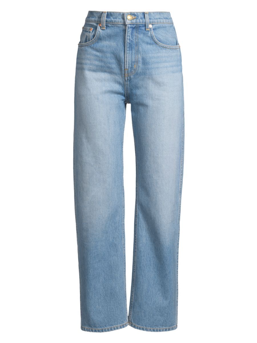 Tory Burch Classic High-Rise Crop Wide-Leg Jeans | Saks Fifth Avenue