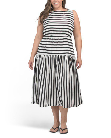 Plus Mixed Stripe Maxi Dress for Women | Polyester | Marshalls
