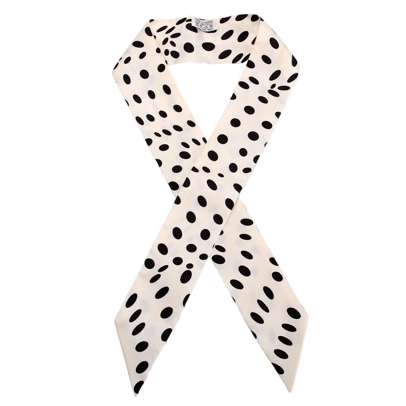 Hola Flamenca Twilly Silk Scarf White/Black | Keeks Designer Handbags