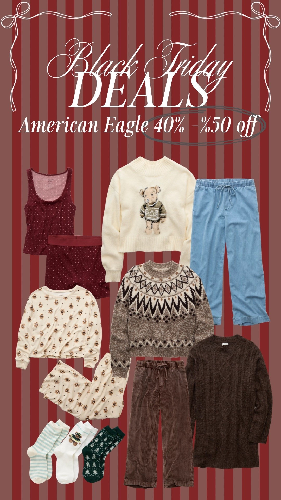 American Eagle Black Friday! 40%-50% off items! 

#LTKSaleAlert #LTKSeasonal #LTKHoliday