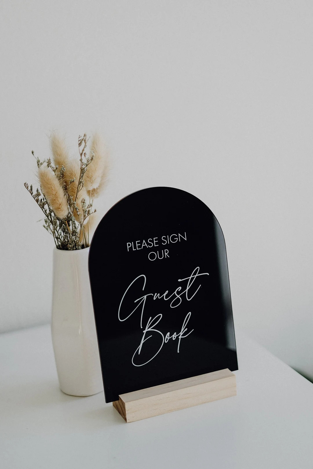 Guestbook Table Sign with Initials | Please Sign Our Guestbook Sign | Modern Acrylic Guestbook | ... | Etsy (US)