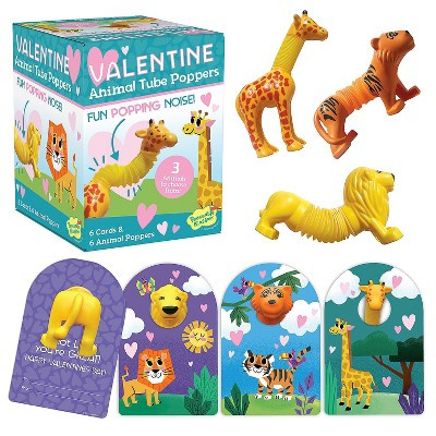 Peaceable Kingdom Animal Tube Poppers – 6-Pack Valentine’s Day Toys for Daycare and Preschool, Fun Popping Sensory Toys | Target