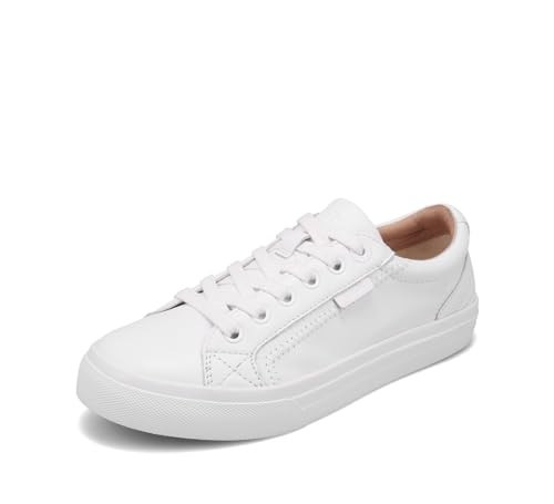 Taos Plim Soul Lux Women's Sneaker - Soft Premium Leather Lace Up Sneakers with All Day Walking Comfort and Support White Leather 6.5 (M) US | Amazon (US)