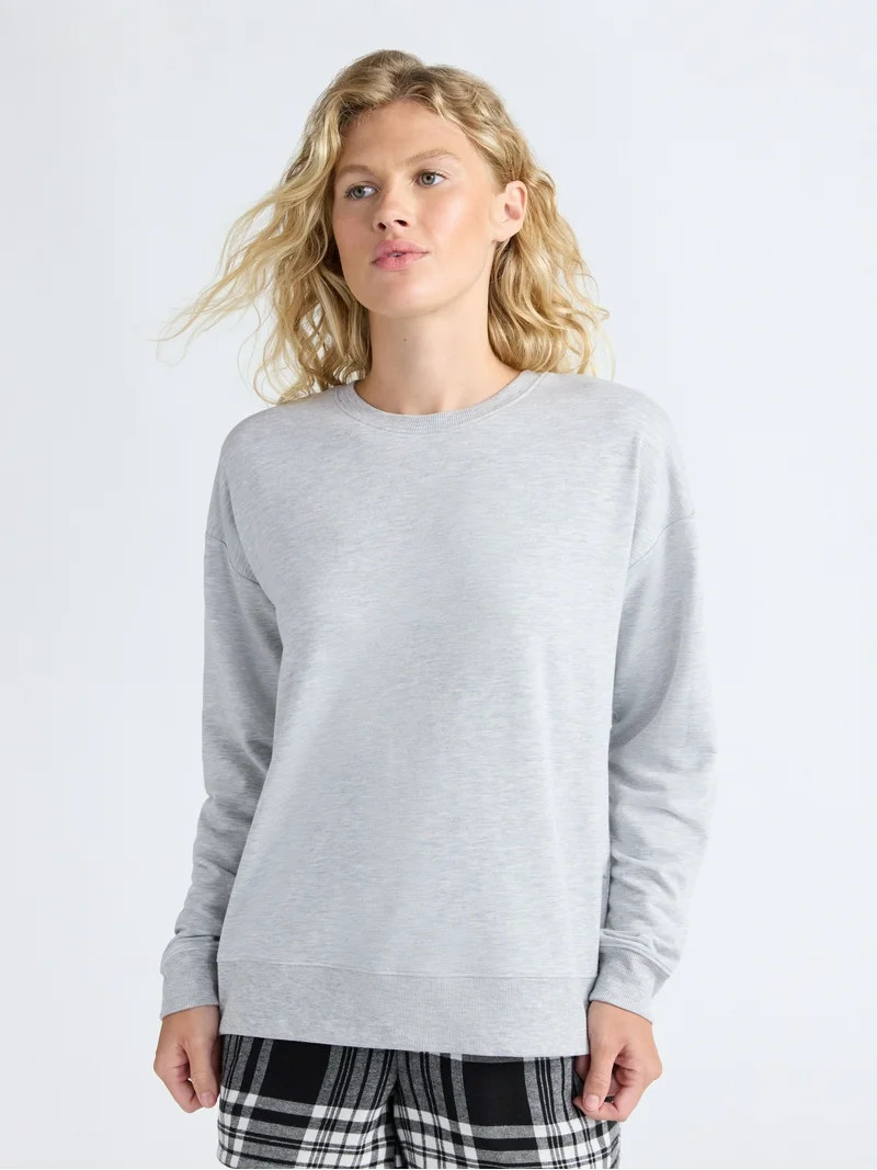 Joyspun Women's Fleece Drop Shoulder Sleep Top with Long Sleeves, Sizes XS-3X - Walmart.com | Walmart (US)