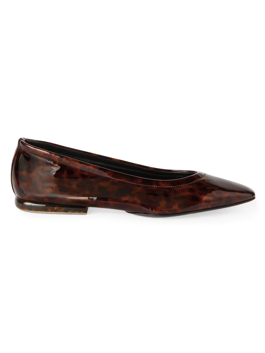 Loro Piana Primula Printed Patent Leather Ballerina Flats | Saks Fifth Avenue | Saks Fifth Avenue