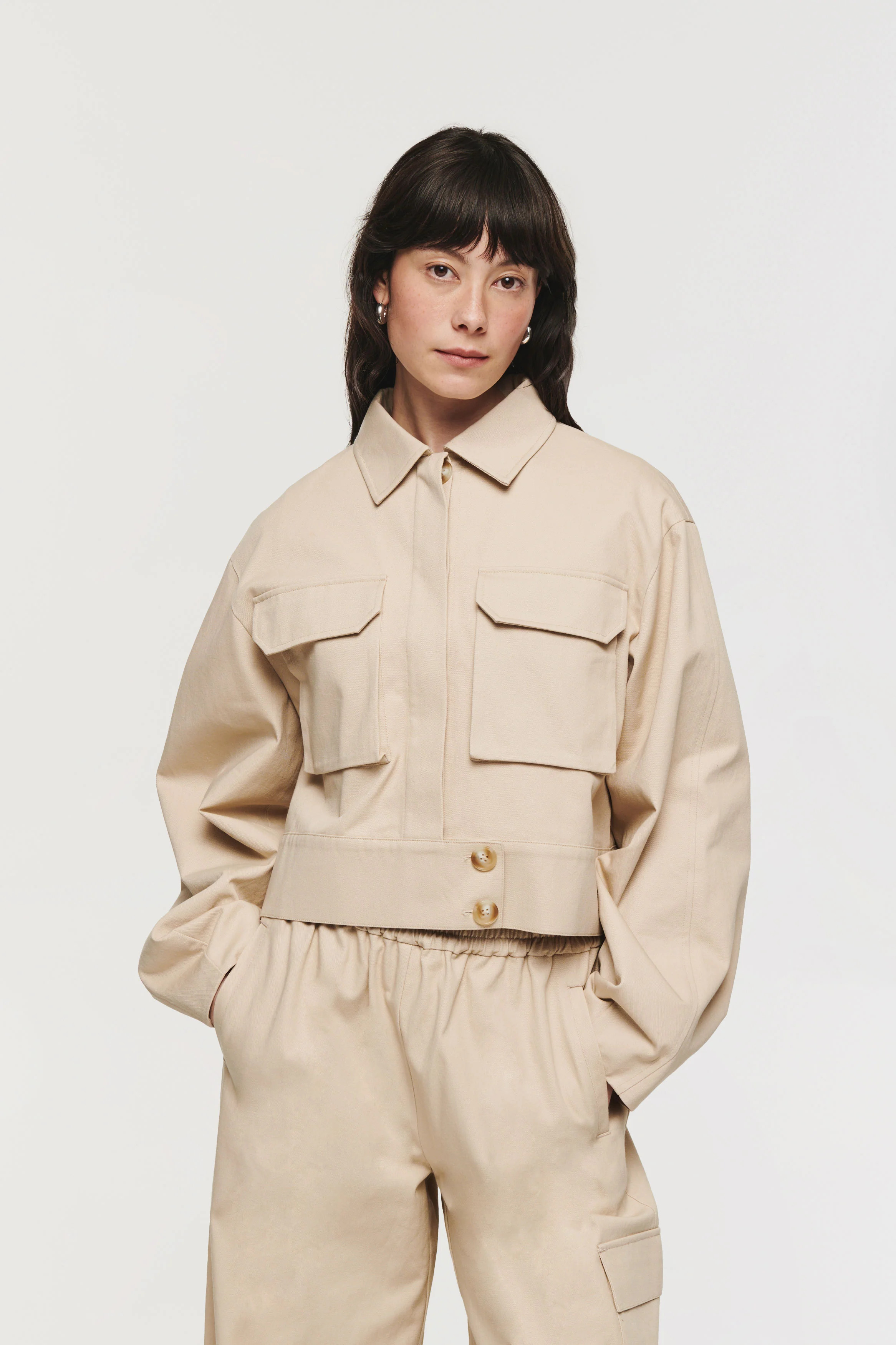 Melon | Utility Jacket in Stone | ALIGNE | Aligne UK