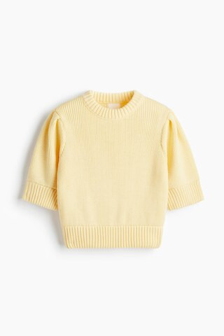 H & M - Rib-Knit Top - Yellow | H&M (US + CA)